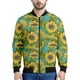 thumbnail image 3 of Chaqueta con cremallera y estampado de girasoles a la moda para hombre, sudaderas con estampado de plantas en 3D, chaquetas de calle de manga larga de gran tamaño, abrigos, 3 of 5