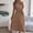 Khaki, variant on Fashion Casual Ladies Summer Elegant Round Neck Sleeveless Waist Fold Dress Cinched Pleated Dress For Women Sleeveless Round Neck Dress
