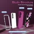 thumbnail image 3 of CASEFIV for Samsung Galaxy S26 Plus Case,Glow in The Dark,Shockproof Protection Hard PC Soft Flexible TPU Bumper Drop Protective Protective Phone Cover Case for Galaxy S26 Plus,Purple Pink Flower, 3 of 7