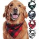 thumbnail image 1 of Dog Collar in Plaid Pattern 4-pack - Cotton Scarves Triangle Bibs Accessories for Small Medium Large Dogs Puppies Pets, Black and White, R, 1 of 1