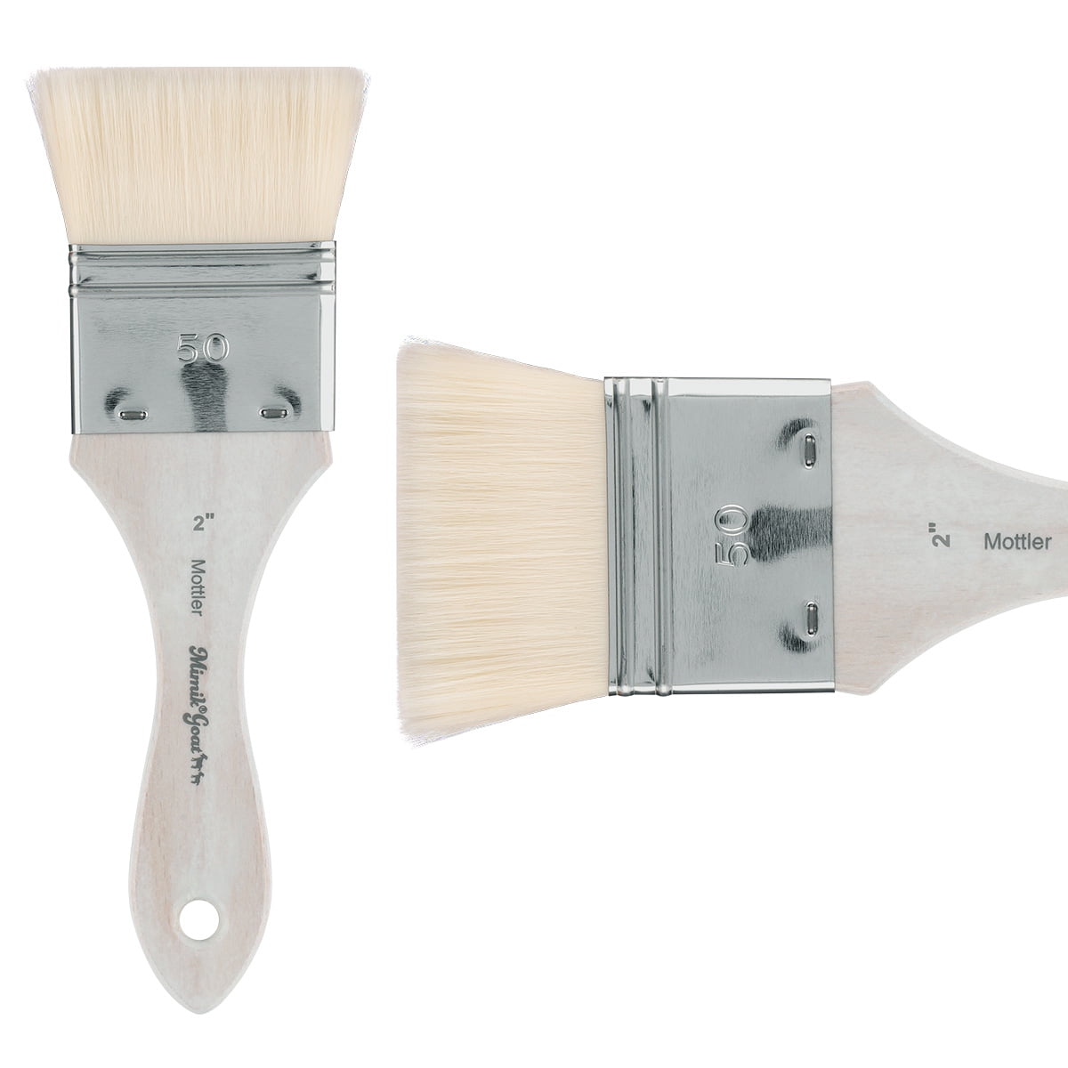 Creative Mark Mimik Synthetic Goat Hair Mottler Paint Brush 2" - Short Handle Flat Watercolor Brush- Soft, Absorbent, Synthetic Paint Brush for Watercolor, Oil & Acrylic- Rust-Proof Ferrule- Handmade
