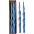 thumbnail image 3 of Creative Co-Op 2-Piece Unscented Elongated Twisted Taper Candles in Box, Blue, 3 of 5