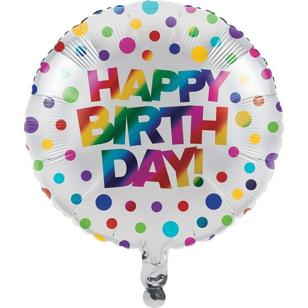 Metallic Rainbow Happy Birthday Balloon