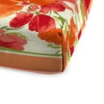 thumbnail image 3 of Jordan Manufacturing 72" x 22" Zion Granola Red and Orange Stripe and Marcia Granola Floral Reversible Rectangular Outdoor Chaise Lounge Cushion with Ties and Hanger Loop, 3 of 14