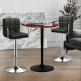 thumbnail image 4 of MoNiBloom 3 Piece Bar Table and Chair Set, 23.5" Cocktail Tables and Height Adjustable Bar Stools for Dining Counter Pub, 4 of 10