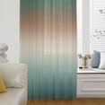 thumbnail image 5 of Green Brown Ombre Sheer Curtains 63 Inches Long, Modern Gradient Abstract Art Light Filering Curtains, Breathable Simi Curtain Privacy Drapes for Living Room Bedroom Lightweight Window Treatment, 5 of 7