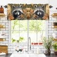 thumbnail image 3 of Cute Gray Valances for Windows Big Eyed Raccoon Rod Pocket Curtain Valance Window Treatment Short Curtains for Kitchen Living Room, 54"x18", 3 of 5