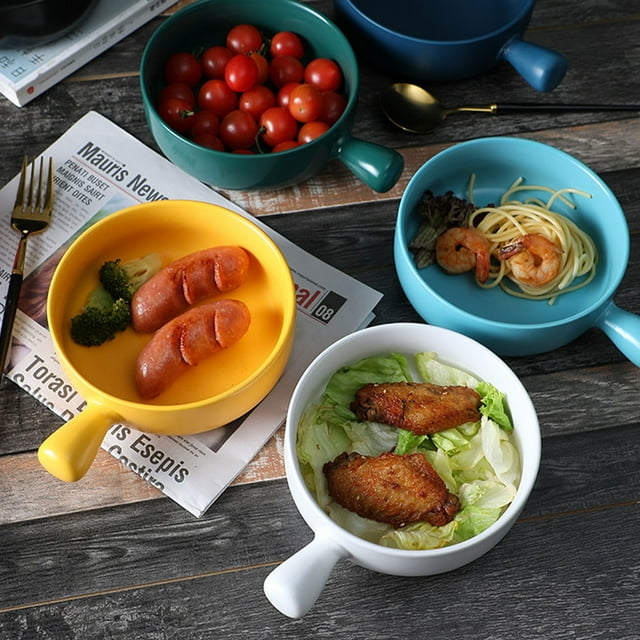 Ruiboury Safe And Durable Porcelain Bowls For Soup Easy To Clean Lightweight And Portable Ceramics Safe Orange