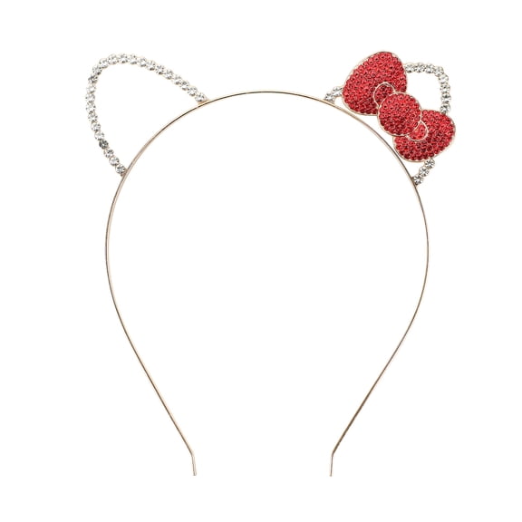 Hello Kitty Ears & Bow Cosplay Glitzy Metal Headband
