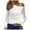 White, variant on Lindreshi Long Sleeve Shirts for Women Women's Fashion Casual One Shoulder Drop Shoulder Long Sleeve Pullover Long Sleeve Top