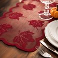 thumbnail image 5 of Table Runner,SemiSheer Polyester Maple Leaf Embroidery Harvest Table Decor,Lightweight Translucent Dining Table Accent Cloth for Thanksgiving Autumn Gathering Kitchen Vanity Seasonal Home Layout Use, 5 of 9