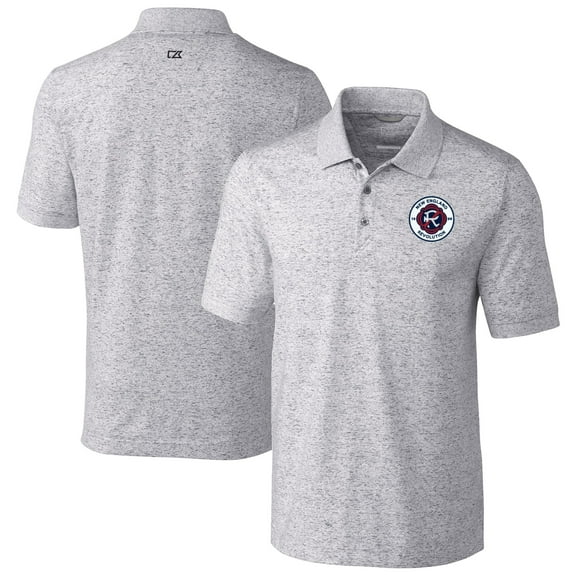 Men's-Cutter & Buck  Gray New England Revolution Advantage Tri-Blend Space Dye Polo