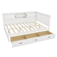 thumbnail image 5 of Full Size Platform Bed,L-Shaped Bed Frame with Drawer and and Bookcase, Mattress Foundation with Led Downlight and USB Port for Small Room,Bedroom, Guest Room, White, 5 of 7