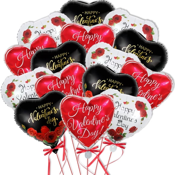 Corabsar Set de 15 globos de foil en forma de corazón de 18" para San Valentín