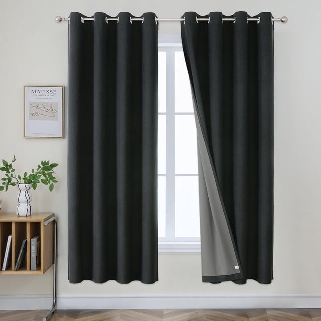 Cortinas opacas Joydeco de 183 cm de largo, 2 paneles Burg, 100% opacas