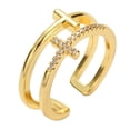 thumbnail image 1 of GOOHOCHY Anillo de diablo anillo abierto anillo cruzado anillo religioso regalo de cumpleaños de mujeres, 1 of 8