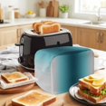 thumbnail image 3 of Teal Green Grey Ombre Toaster Cover 2 Slice, Modern Abstract Art Gradient Dustproof Bakeware Oven Protector with Top Hook, Waterproof Small Kitchen Appliance Toasters Dust Cover, 12"x7.5"x8", 3 of 9