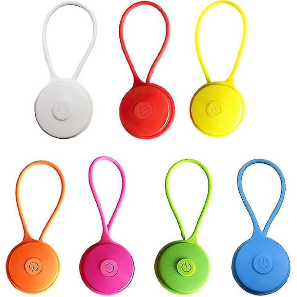 7pcs Safety Light, Led Flashing Light Children, Safety Children's Reflector Pendant, Silicone Light Pendant For School Bag, Pet, Backpack, Cycling, Wa