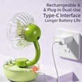 2026 New Retro Desktop Fan, Rechargeable Portable Mini Desk Fan With in ...