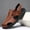 Light Brown, variant on Men's Stylish Leather Hollow Flat Sandals Closed Round Toe Adjustable Strap Zipper Breathable Fisherman Shoes Summer Beach Anti-Slip Sandal for Leisure Work Driving,Light Brown 46(US-11)