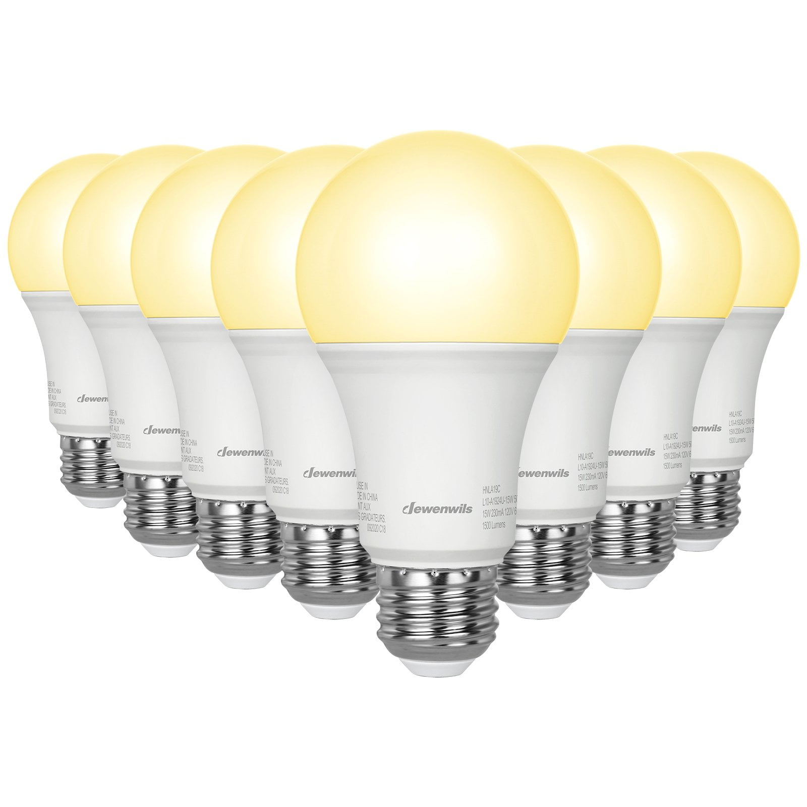 DEWENWILS LED Light Bulb 100 3000K Soft Warm White, 14W 1500LM LED Bulbs E26 Base 8-Pack - Walmart.com