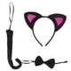 thumbnail image 2 of 3 piezas para niños, orejas de gato, diadema, pajaritas, cola, conjunto, fiesta, disfraz de cosplay (negro y rosado), 2 of 7