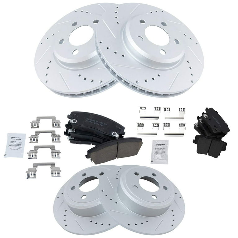 Brake Pads And Discs Front And Rear Ceramic Brake Pad And Drilled And Slotted Rotor Kit - Compatible With 2005 - 2010 Honda Odyssey 2006 2007 2008 2009 Brake Kit - Foto 6