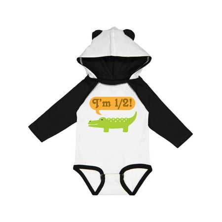 

Inktastic Half Birthday 1/2 Boy Alligator Gift Baby Boy Long Sleeve Bodysuit