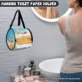 thumbnail image 4 of ZIATUBLE Beach Ocean Paper Towel Storage Case Starfish Shell Toilet Paper Holder Foldable Paper Towel Storage Bag Soft Hanging Paper Towel Dispenser Cover Accessories Decoration, 4 of 7