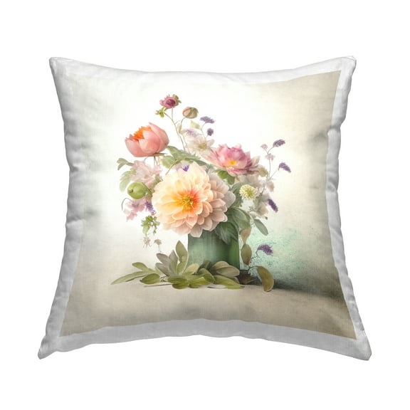 Stupell Industries Mixed Dahlia Bunches Decorative Printed Throw Pillow, 18 x 18