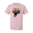 thumbnail image 2 of Wild Bobby, Technicolor Colorful Tiger Roaring, Animal Lover, Men Graphic Tees, Light Pink, 2XL, 2 of 3