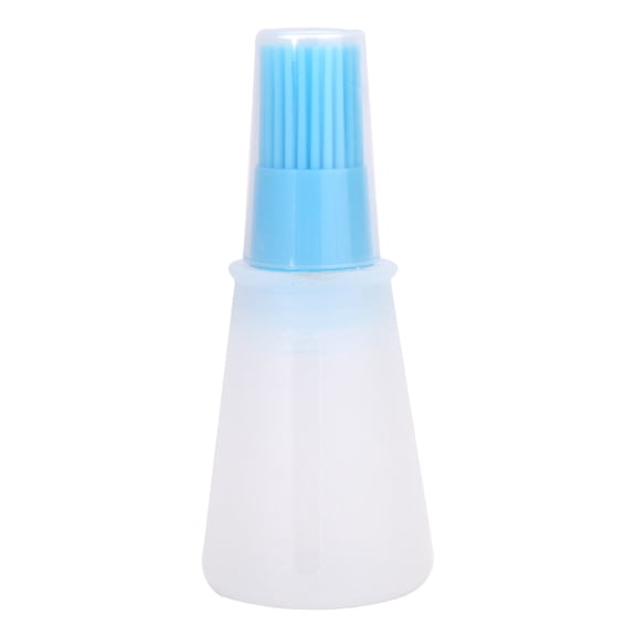 Solivara Transparent Olive Oil Dispenser Bottle With Silicon Non Stick Brush For Barbecue Basting Kitchen Fat Bottle Plastic(Blue,4.72*1.97in)