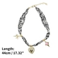 thumbnail image 3 of Unique Bargains 1 Pc Stylish Scarf Necklace with Charm Adjustable Tie Statement Choker for Women Black White, 3 of 5