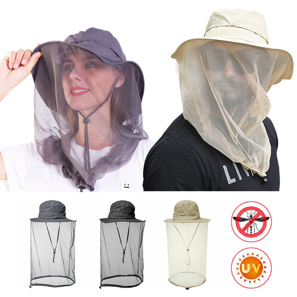 Mosquito Net Hat Camping Protector Face Mesh Mosquito Head Insect Bug Protector 