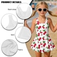 thumbnail image 4 of DISNIMO Cherry Print Girl Swimsuit One-Piece Bathing Suit Skirted Sleeveless Breathable Swim Dress Quick Dry Bathing Suit for Kids 3-13Y, 4 of 8
