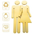 thumbnail image 3 of LEORX 2Set Restroom Sign Golden Stainless Steel Rectangular For ADA Bathroom Sign In Public Facilities, 3 of 7