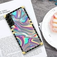 thumbnail image 6 of FKBRCL4U Compatible with Samsung Galaxy S22 Case, Holographic Abstract Iridescent Textures Luxury Golden Decoration for Girl Women Soft TPU Shockproof Protective Hard PC Back, 6 of 7