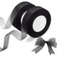 thumbnail image 1 of 2 rollos de cinta de organza (cinta negra), cinta de gasa transparente, cada uno de 20 mm x 45 m, se utiliza para bricolaje, cinta para envolver regalos, cinta decorativa para fiestas de cumpleaños, 1 of 5