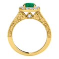 thumbnail image 4 of Mauli Jewels Engagement Rings for Women 1.40 Carat Halo Emerald And Diamond Engagement Wedding Ring 4 Prong-Setting 14k Solid Yellow Gold, 4 of 7