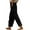 Black, variant on Kmdttou Women Plus Size Drying Tight Elastic Comfortable Fitness Capris Yoga Pants with Pockets Casual Cotton Linen Drawstring Elastic Waist Long Wide Leg Pants
