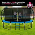 thumbnail image 4 of Joyberri trampoline for kids with trampoline net, add-on LED lights, and sprinklers, 10-ft, Blue, 4 of 7