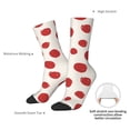 thumbnail image 4 of Hirioo Abstract Red Polka Dot Pattern Adult Middle Tube Socks Breathable Sock Non-Pilling,Contrasting Color Design, 4 of 6