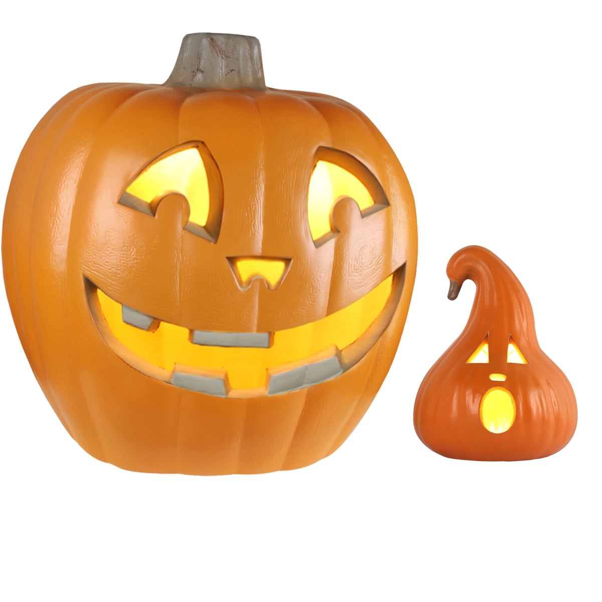 Jack O Lantern 12in+21in Large Halloween Pumpkin Lantern with Prelit