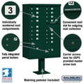 thumbnail image 2 of Cluster Box Unit with 16 Doors and 2 Parcel Lockers in Green with USPS Access Type III, 2 of 3