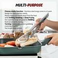 thumbnail image 6 of 2 Pack BBQ Tongs Multi-Purpose Kitchen Food Tongs for Cooking, Grilling, Barbecue - Food-Grade Stainless Steel Grill Tongs, 600ºF High Heat-Resistant Design - 13 Inch, 6 of 8