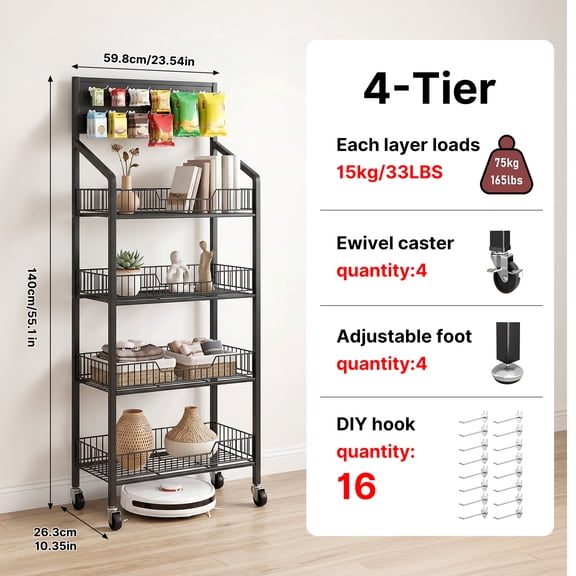 4 Tiers Retail Display Rack