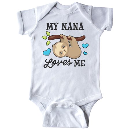 

Inktastic My Nana Loves Me with Sloth and Hearts Gift Baby Boy or Baby Girl Bodysuit