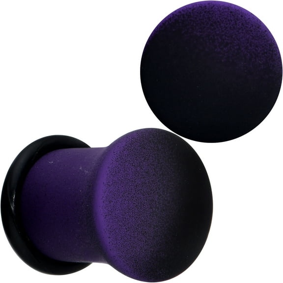 Body Candy 0 Gauge 2Pc Ear Plugs Black Purple Ombre Matte Acrylic Single Flare Ear Plug Gauges Set of 2