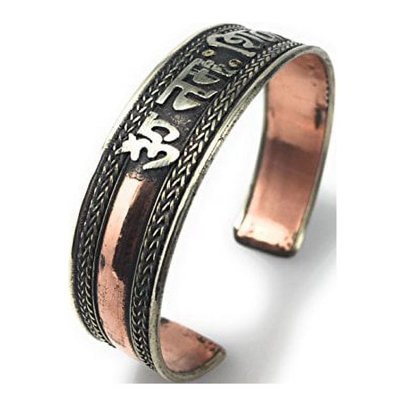 Handmade Tibetan Three Metal Healing Mantra Yoga Bracelet (Om Nama Shivaye 2)