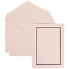JAM Paper Wedding Invitation Set, Large, 5 1/2 x 7 3/4, Bold Border Set, Purple Card with White Envelope, 100/pack